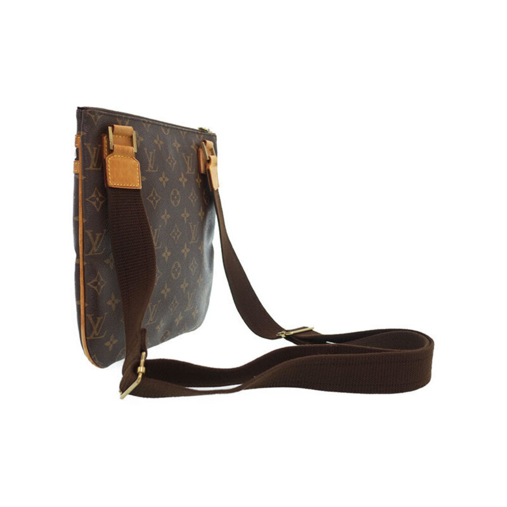 Louis Vuitton Leather Shoulder Pochette Bag Brown Bosphore Monogram